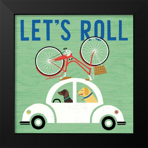 Beach Bums Beetle II Black Modern Wood Framed Art Print by Mullan, Michael