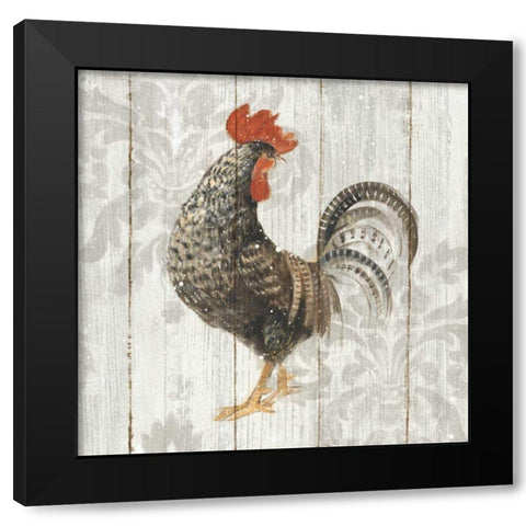 Farm Friend II on Barn Board Black Modern Wood Framed Art Print with Double Matting by Hristova, Albena
