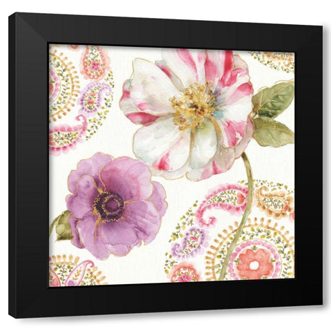 Rainbow Seeds Paisley I Black Modern Wood Framed Art Print with Double Matting by Audit, Lisa
