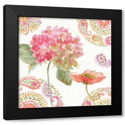 Rainbow Seeds Paisley II Black Modern Wood Framed Art Print with Double Matting by Audit, Lisa