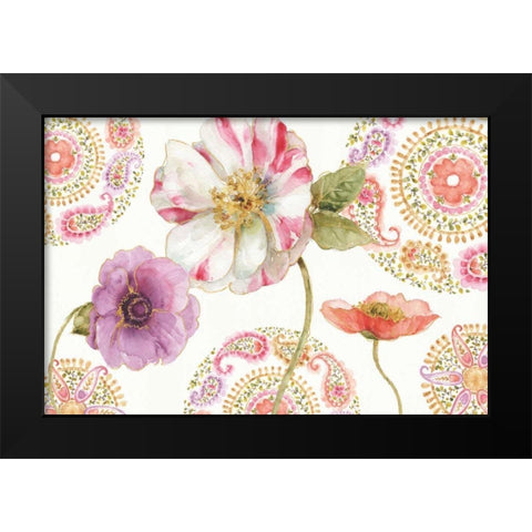 Rainbow Seeds Paisley III Black Modern Wood Framed Art Print by Audit, Lisa
