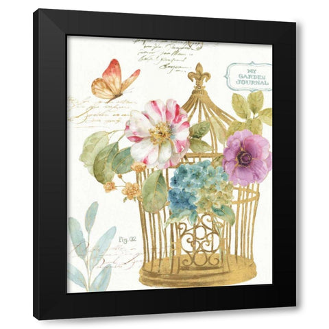 Rainbow Seeds Romantic Birdcage I Black Modern Wood Framed Art Print with Double Matting by Audit, Lisa