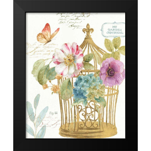 Rainbow Seeds Romantic Birdcage I Black Modern Wood Framed Art Print by Audit, Lisa