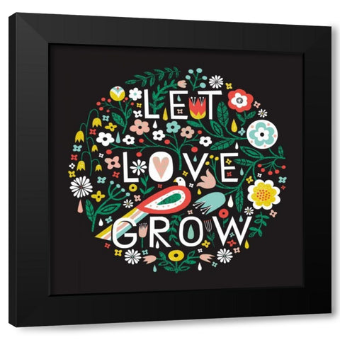 Let Love Grow Black Modern Wood Framed Art Print with Double Matting by Mullan, Michael