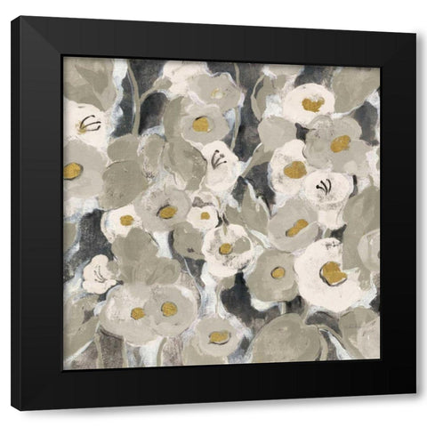 Velvety Florals Neutral II Black Modern Wood Framed Art Print by Vassileva, Silvia