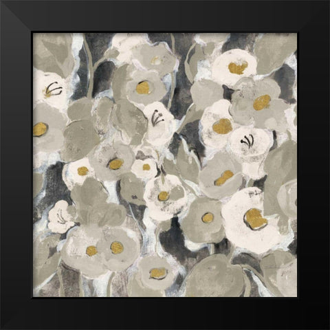 Velvety Florals Neutral II Black Modern Wood Framed Art Print by Vassileva, Silvia