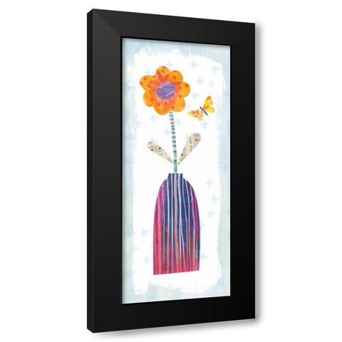 Collage Flower II Border Black Modern Wood Framed Art Print with Double Matting by Averinos, Melissa