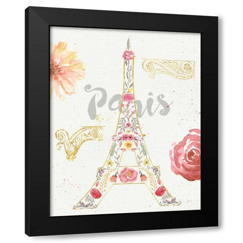 Paris Blooms I Black Modern Wood Framed Art Print by Aiken, Jess