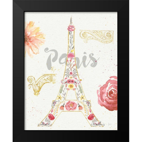 Paris Blooms I Black Modern Wood Framed Art Print by Aiken, Jess