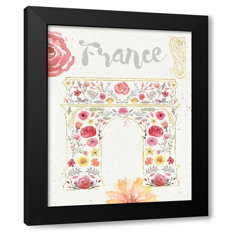 Paris Blooms II Black Modern Wood Framed Art Print by Aiken, Jess