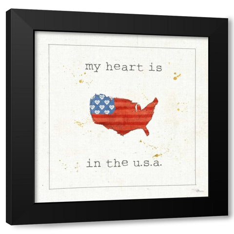 USA Cuties II Black Modern Wood Framed Art Print with Double Matting by Pela Studio