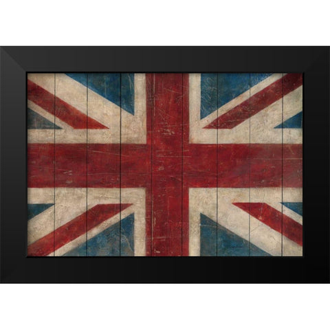 Union Jack Black Modern Wood Framed Art Print by Tillmon, Avery