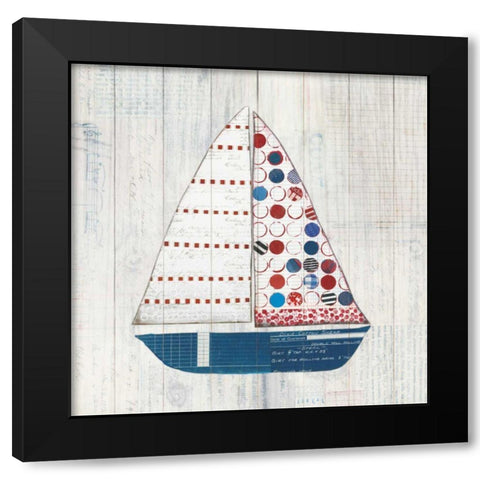 Wind and Waves I Nautical Black Modern Wood Framed Art Print with Double Matting by Prahl, Courtney