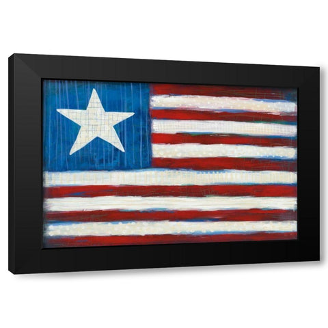 Modern Americana Flag Black Modern Wood Framed Art Print with Double Matting by Averinos, Melissa