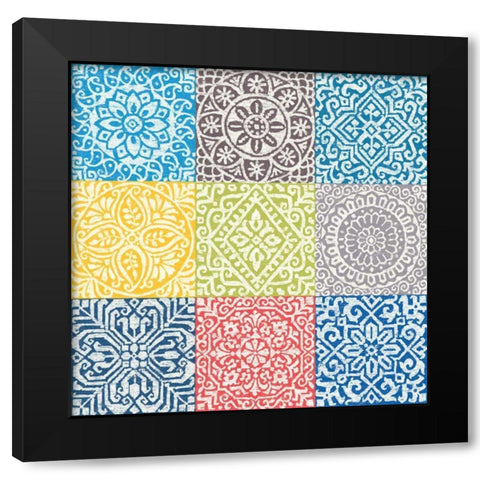 Amadora Bright Black Modern Wood Framed Art Print with Double Matting by Wild Apple Portfolio