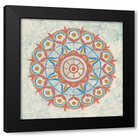 Lakai Circle V Taupe Black Modern Wood Framed Art Print with Double Matting by Lovell, Kathrine
