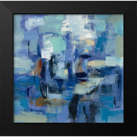 Ultramarine Waves II Black Modern Wood Framed Art Print by Vassileva, Silvia