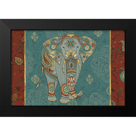Elephant Caravan IB Black Modern Wood Framed Art Print by Daphne, Brissonnet