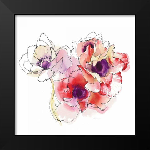 Mistral Trio I White Square Black Modern Wood Framed Art Print by Novak, Shirley