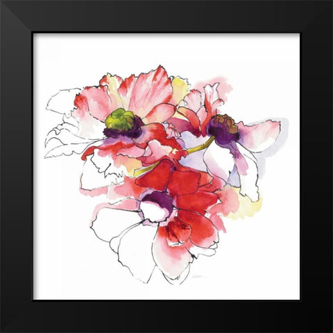 Mistral Trio II White Square Black Modern Wood Framed Art Print by Novak, Shirley