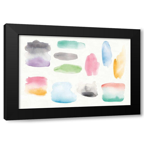 Watercolor Swatch Element Black Modern Wood Framed Art Print with Double Matting by DeNeige, Elyse