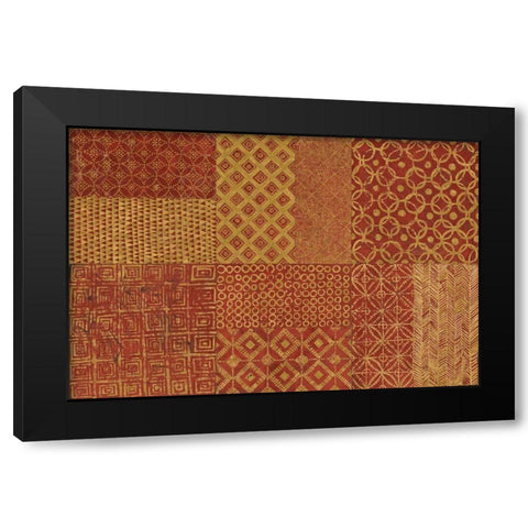 Maki Tile XVII Spice Black Modern Wood Framed Art Print with Double Matting by Lovell, Kathrine
