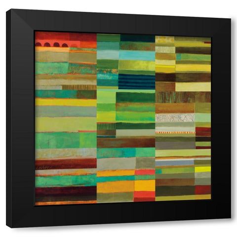 Fields of Color X Black Modern Wood Framed Art Print with Double Matting by Davies, Jane