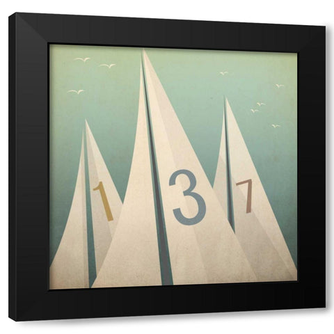 Sails VII Black Modern Wood Framed Art Print by Fowler, Ryan