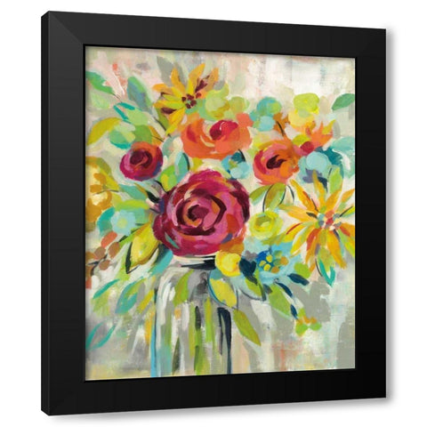 Flower Still Life I Black Modern Wood Framed Art Print with Double Matting by Vassileva, Silvia