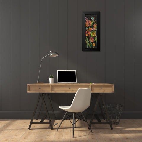 July Garden Trio II Black Modern Wood Framed Art Print by Vassileva, Silvia
