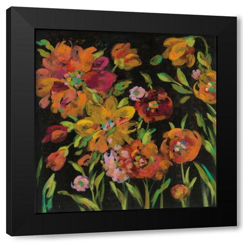 July Garden Trio III Black Modern Wood Framed Art Print by Vassileva, Silvia