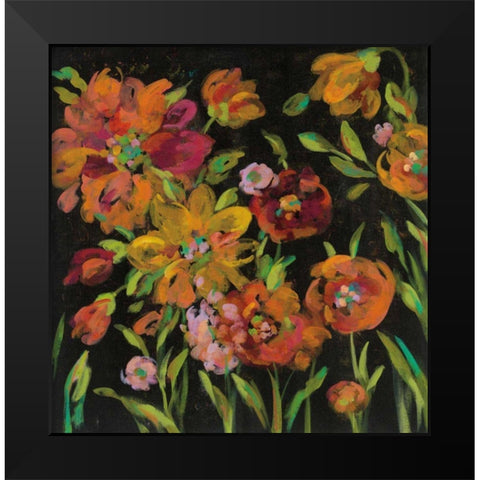 July Garden Trio III Black Modern Wood Framed Art Print by Vassileva, Silvia
