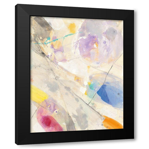 Spring Confetti II Black Modern Wood Framed Art Print with Double Matting by Hristova, Albena