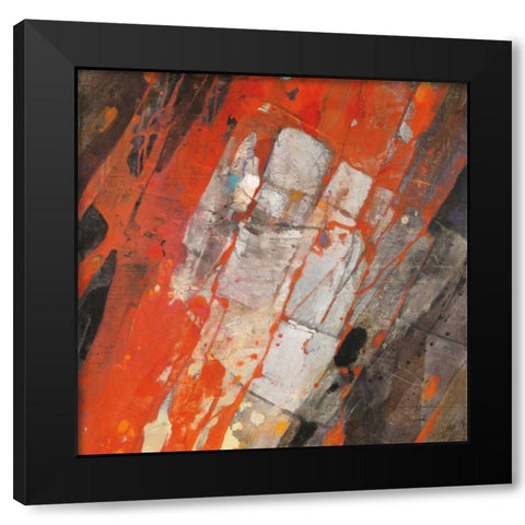 Hot Lava Black Modern Wood Framed Art Print with Double Matting by Hristova, Albena