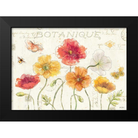 Painted Poppies I Black Modern Wood Framed Art Print by Pertiet, Katie