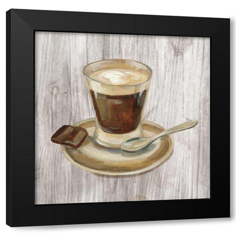Coffee Time III on Wood Black Modern Wood Framed Art Print by Vassileva, Silvia