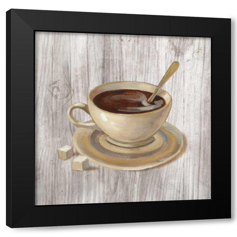 Coffee Time VI on Wood Black Modern Wood Framed Art Print by Vassileva, Silvia