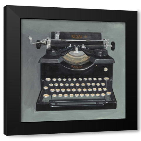 Classic Typewriter Black Modern Wood Framed Art Print with Double Matting by Tillmon, Avery