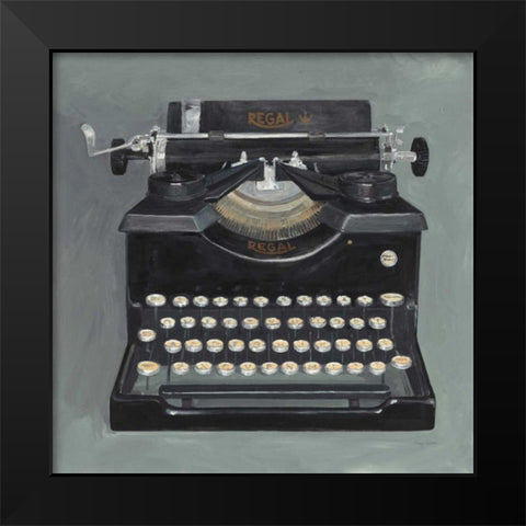 Classic Typewriter Black Modern Wood Framed Art Print by Tillmon, Avery