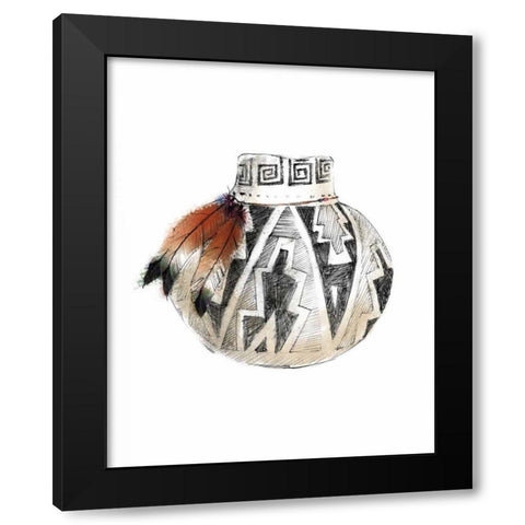 Indian Pottery Black Modern Wood Framed Art Print by Tillmon, Avery