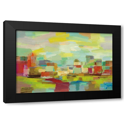 Town by the River Black Modern Wood Framed Art Print with Double Matting by Vassileva, Silvia