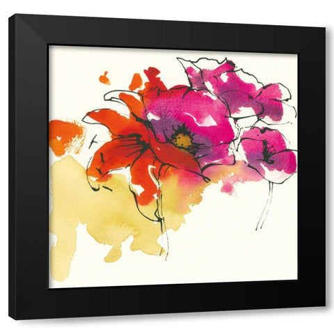Pattys Plum I Black Modern Wood Framed Art Print with Double Matting by Novak, Shirley