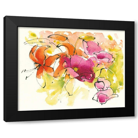 Pattys Plum III Black Modern Wood Framed Art Print with Double Matting by Novak, Shirley