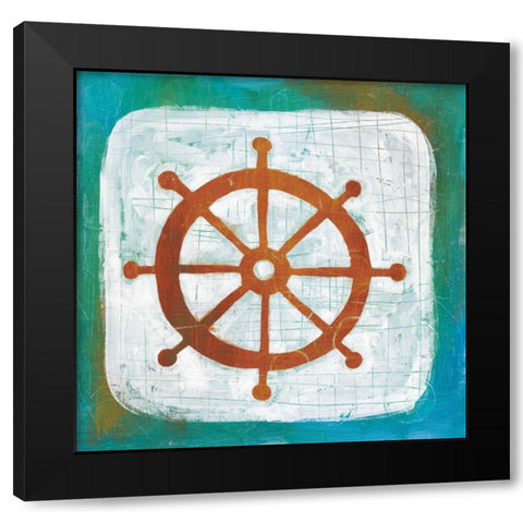 Ahoy IV Red Blue Black Modern Wood Framed Art Print with Double Matting by Averinos, Melissa