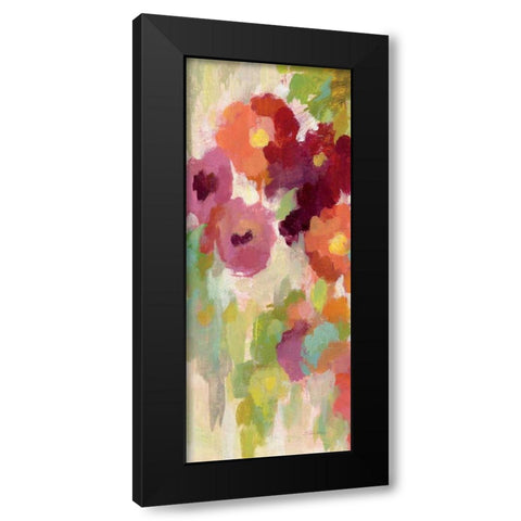 Coral and Emerald Garden I Panel I Black Modern Wood Framed Art Print with Double Matting by Vassileva, Silvia