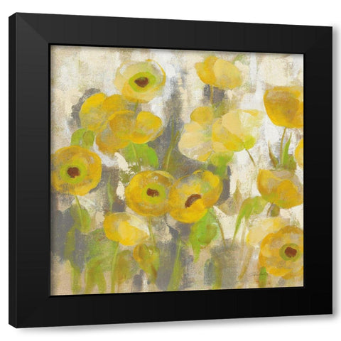 Floating Yellow Flowers IV Black Modern Wood Framed Art Print by Vassileva, Silvia