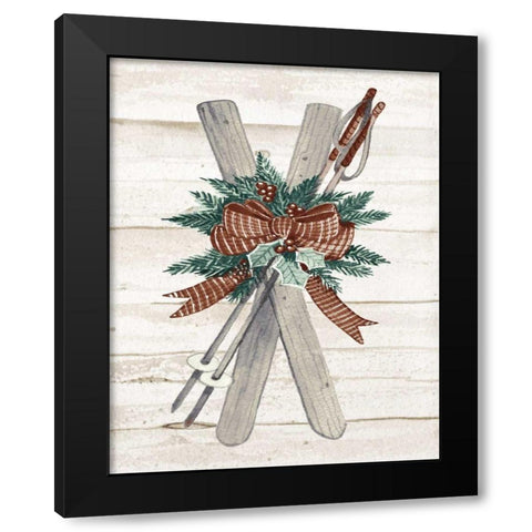 Holiday Sports on Wood IV Luxe Black Modern Wood Framed Art Print by McKenna, Kathleen Parr