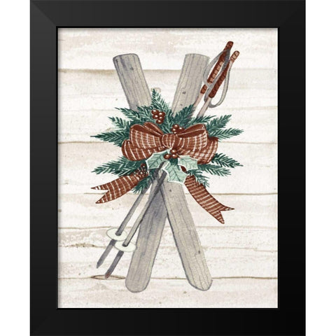 Holiday Sports on Wood IV Luxe Black Modern Wood Framed Art Print by McKenna, Kathleen Parr
