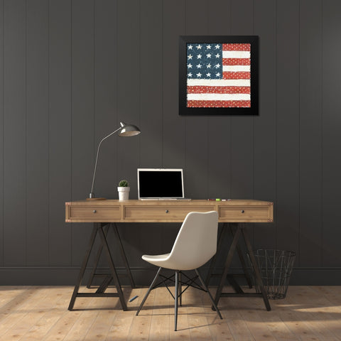 Americana Quilt IV Black Modern Wood Framed Art Print by Brown, David Carter