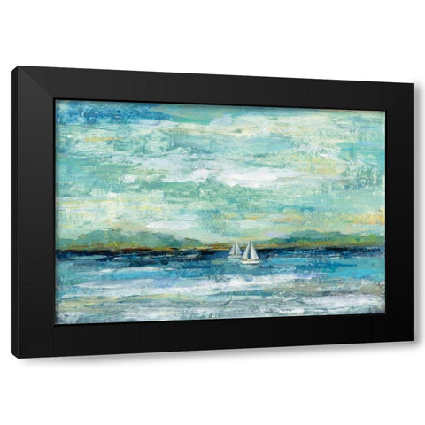 Calm Lake Black Modern Wood Framed Art Print by Vassileva, Silvia